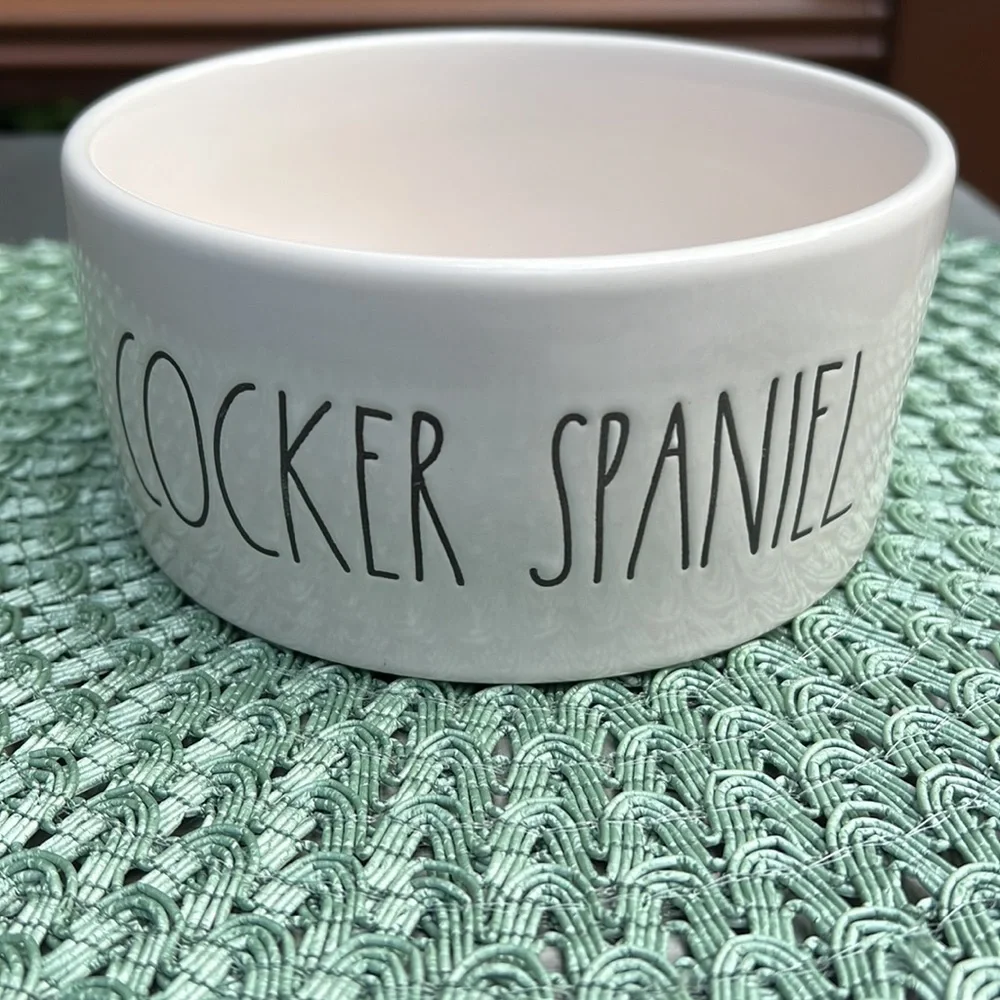 New Rae Dunn COCKER SPANIEL Dog water 💦 or food bowel. Approx 6” Diameter